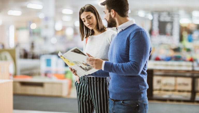 man and woman reviewing assortment case study